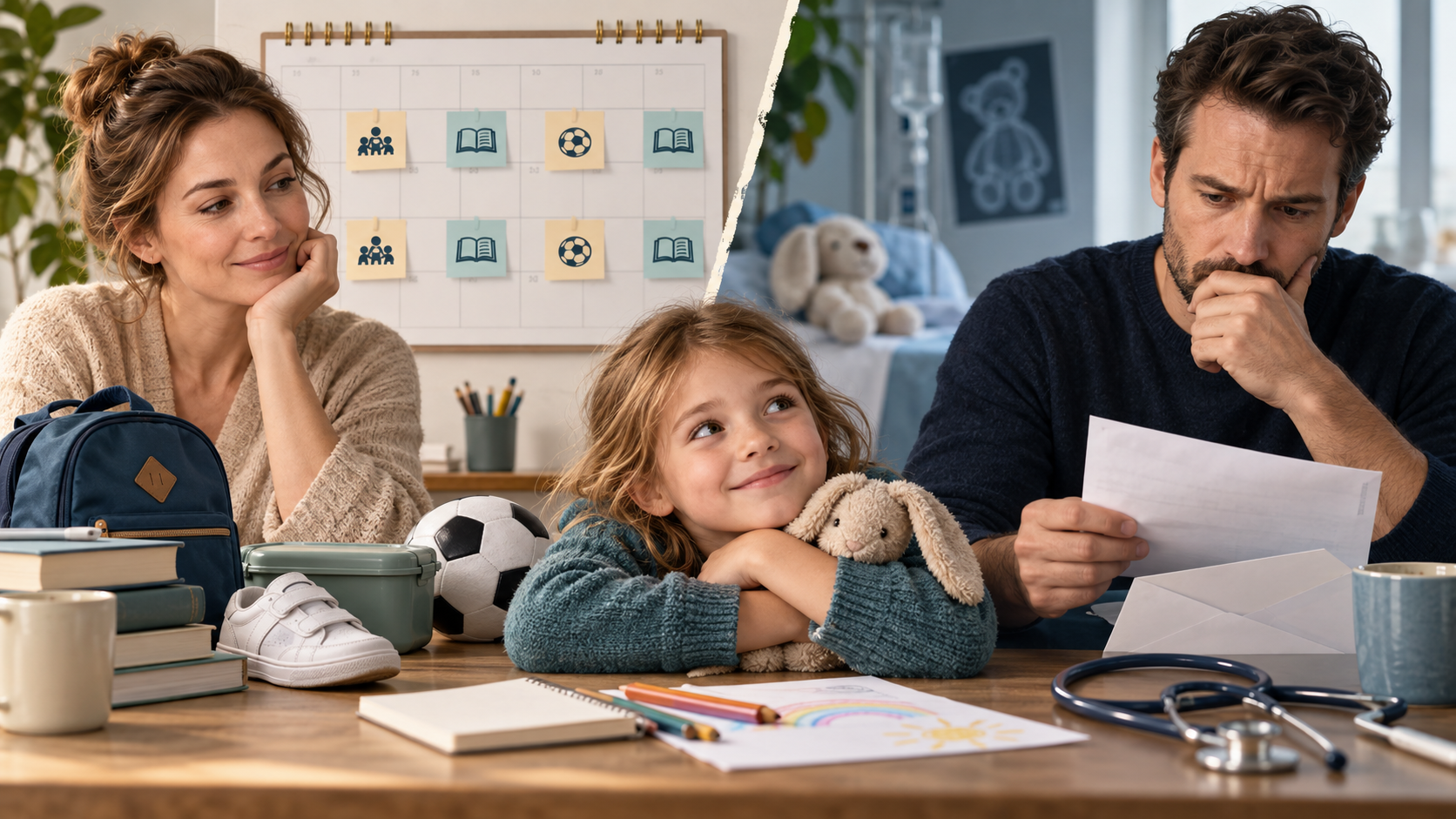 Gegenüberstellung planbarer regelmäßiger Kinderkosten und einer plötzlich eintretenden medizinischen Ausgabe